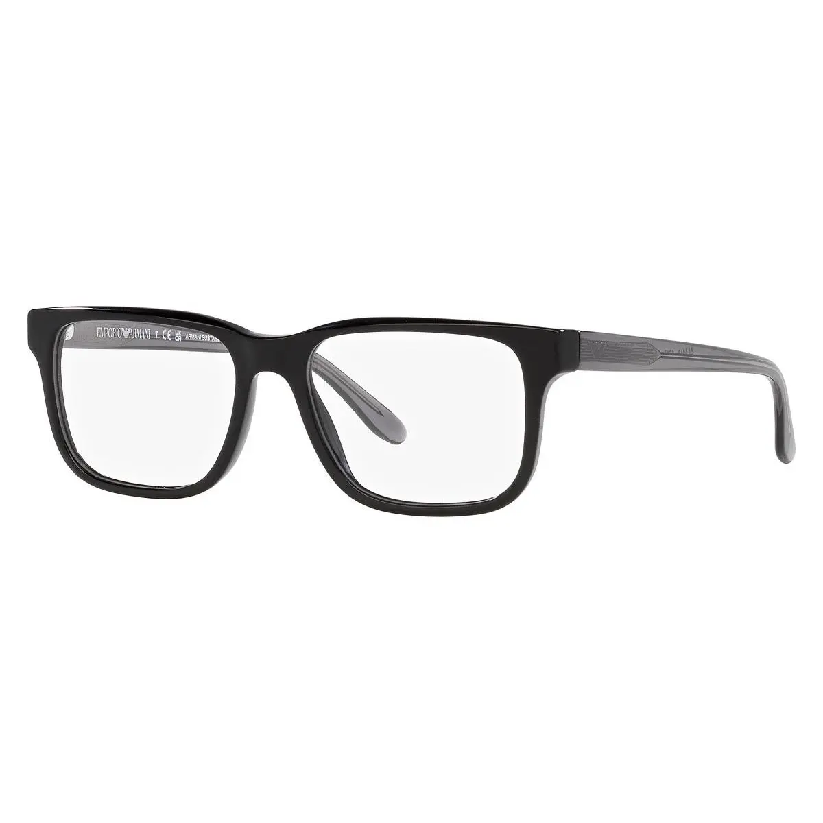 Emporio Armani Rectangle Man Eyeglasses EA3218 5017 55mm Black