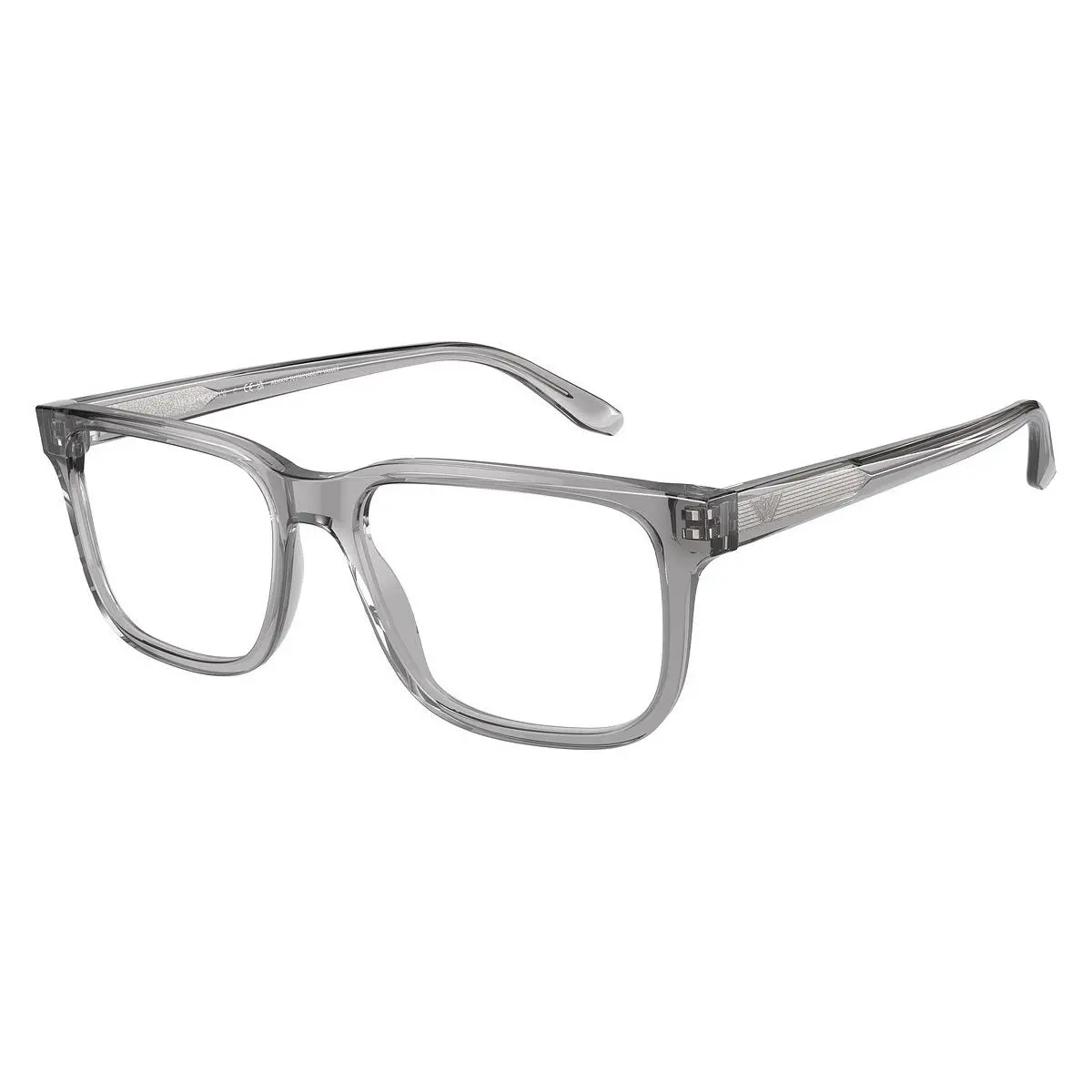 Man Eyeglasses 0EA3218 5075 55mm Shiny Transparent Grey by Emporio Armani