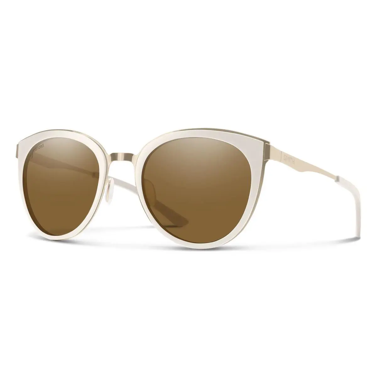 Smith Somerset Lifestyle Sunglasses - White/gold Frame Polarized Brown Lens - Frame: Brown