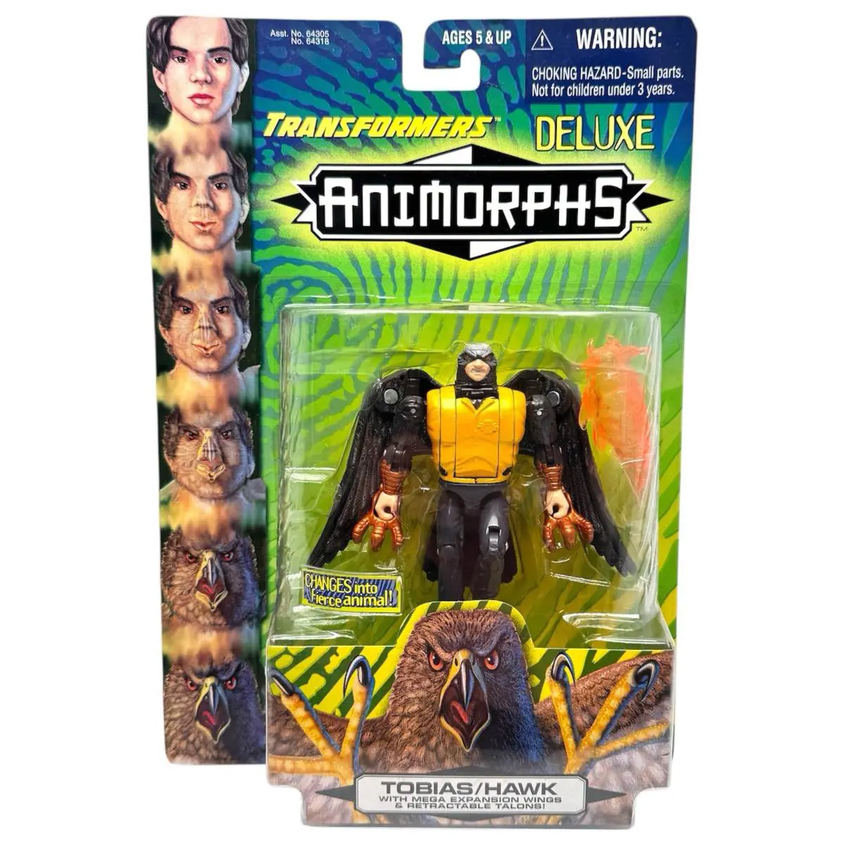 Transformers Deluxe Animorphs Tobias Hawk Action Figure Vintage 1998