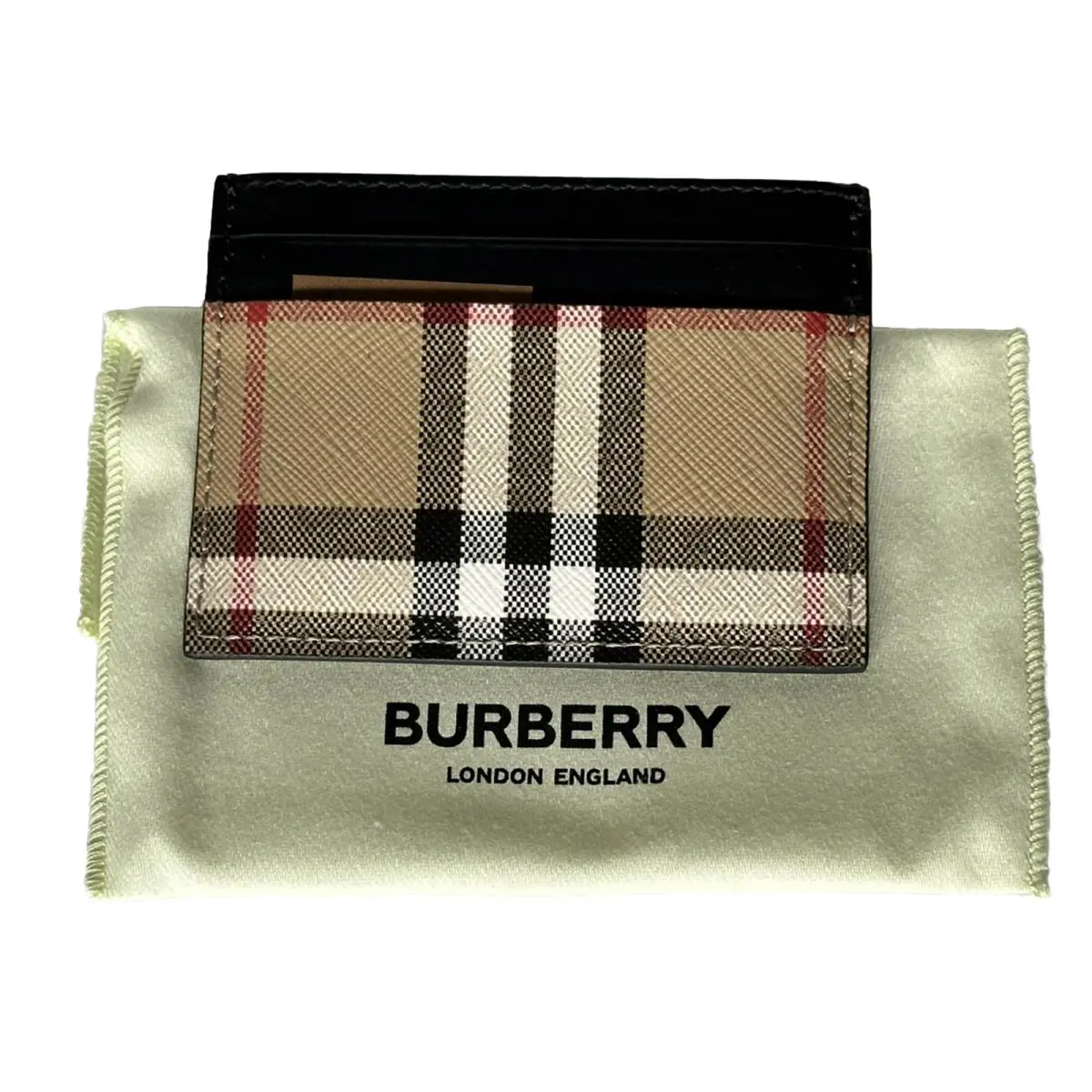 Burberry Vintage Check Archive Beige/black Leather Card Case 80580111