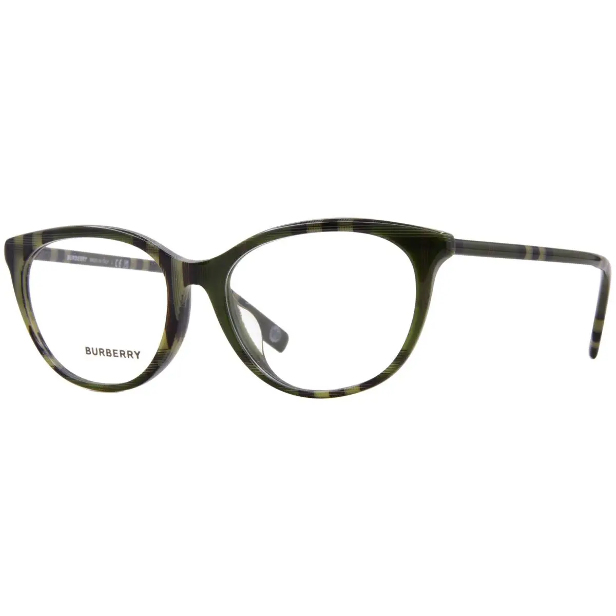 Burberry BE2389F 4089 Eyeglasses Women`s Check Green Full Rim Oval Shape 52mm