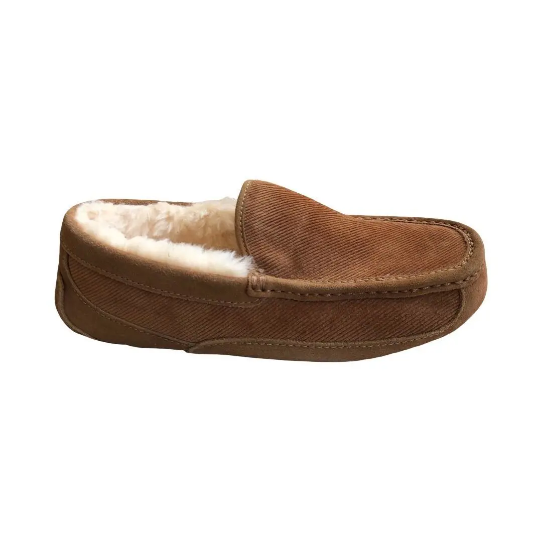 Ugg Men`s Ascot Slippers Corduroy II Chestnut House Shoes 1125932 - Chestnut