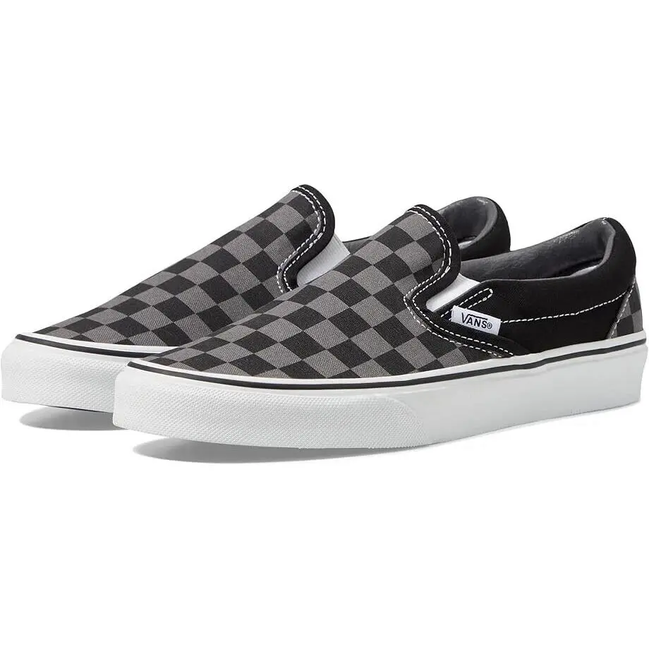 Vans Unisex Slip-on Black Pewter Checkerboard` VN000EYEBPJ Shoes - Black / Pewter Grey