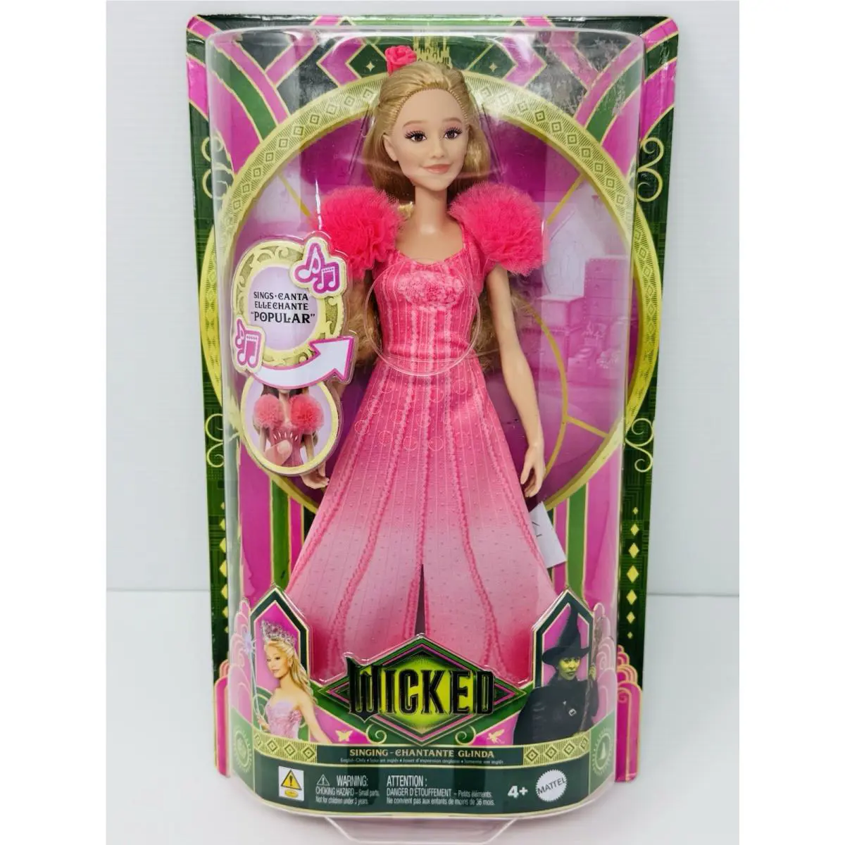 Mattel Wicked Movie Singing Glinda Fashion Doll Popular Song Nip
