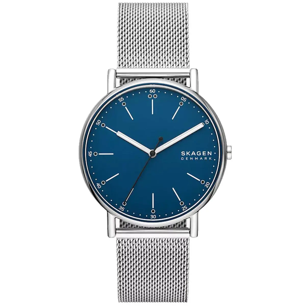 Skagen Men`s Signatur Blue Dial Watch - SKW6904 - Dial: Blue, Band: Silver