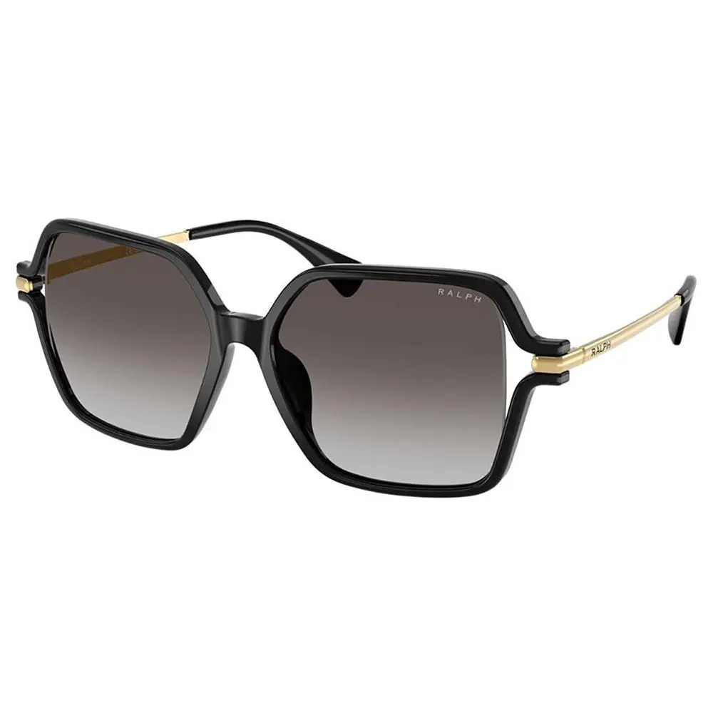 Ralph Lauren RA 5319U 50018G Shiny Black Plastic Metal Sunglasses Grey