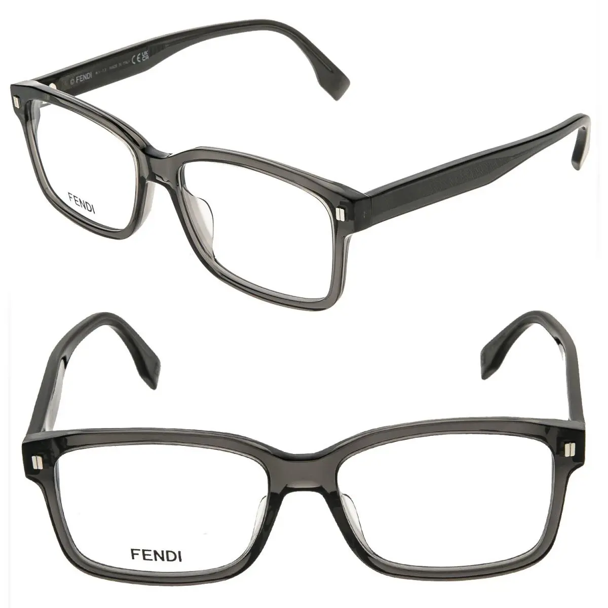 Fendi 50030 Crystal Gray FF Print Eyeglasses Optical Frame 56mm FE50030I 020