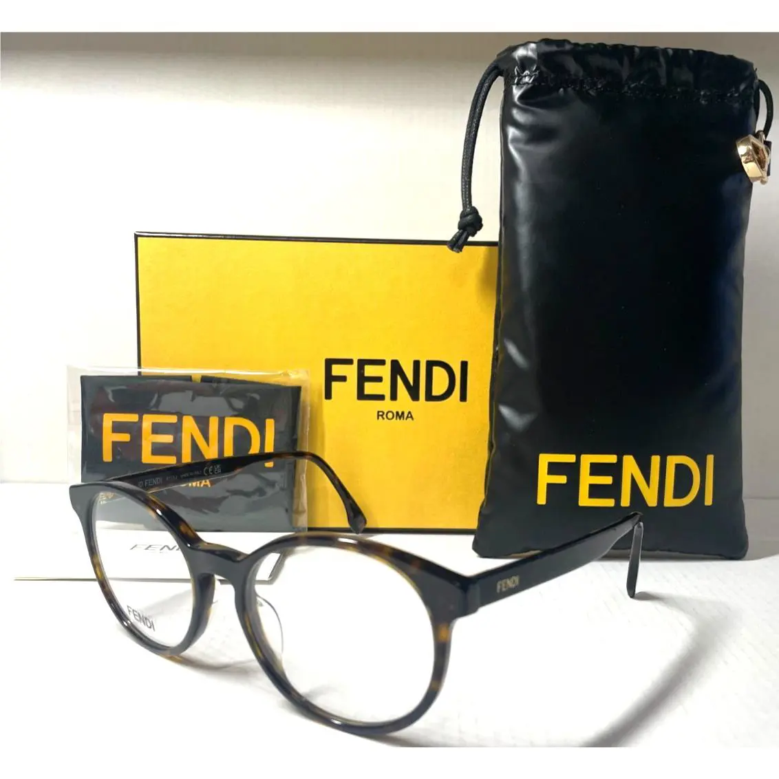 Fendi FE 50031I 052 Havana-gold Round Eyeglasses Frame 50-18