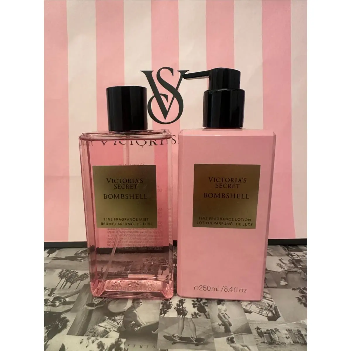 Set Victoria`s Secret Bombshell Fragrance Body Mist Body Lotion 8.4 fl oz