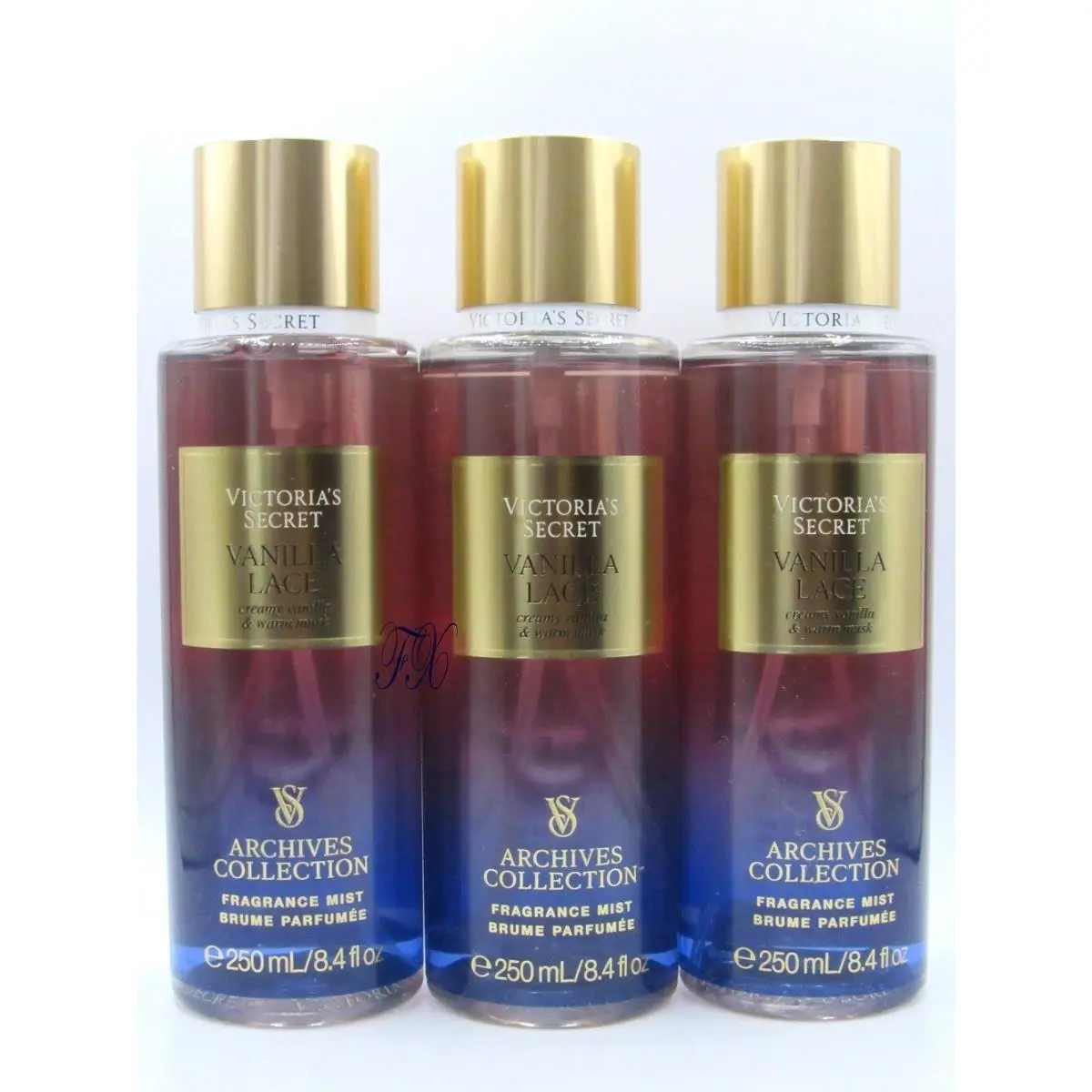 Victoria`s Secret Vanilla Lace Fragrance Mist Body Spray 8.4 OZ Lot OF 3 Pcs