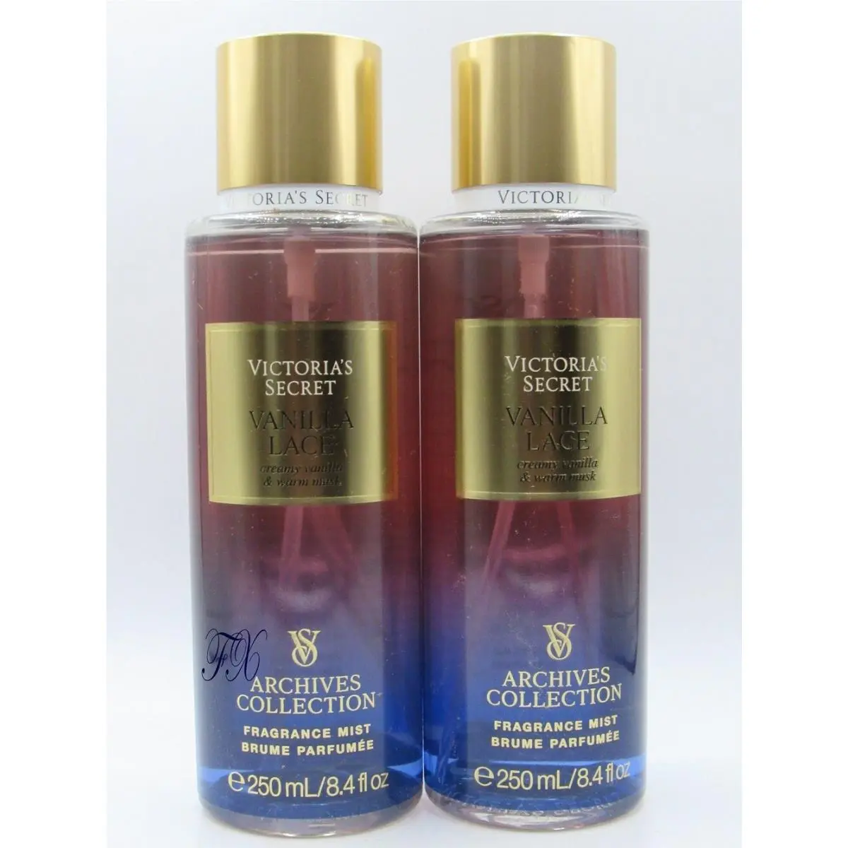 Victoria`s Secret Vanilla Lace Fragrance Mist Body Spray 8.4 OZ Lot OF 2 Pcs