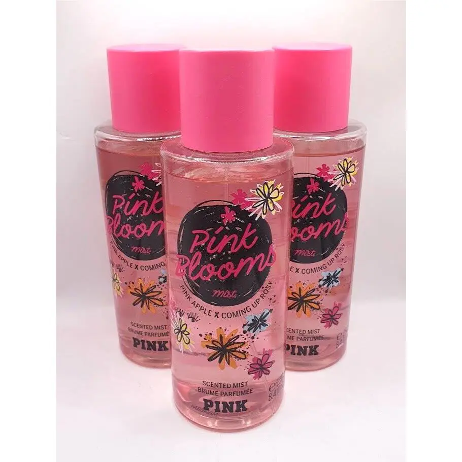 Victoria`s Secret Pink Blooms Scented Body Mist 8.4 FL OZ Set OF 3