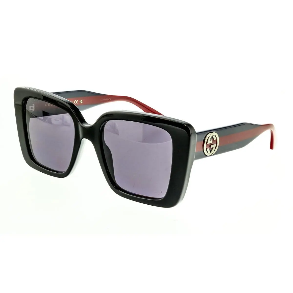 Gucci GG1861S-004 Black Blue Red Square Ladies Sunglasses