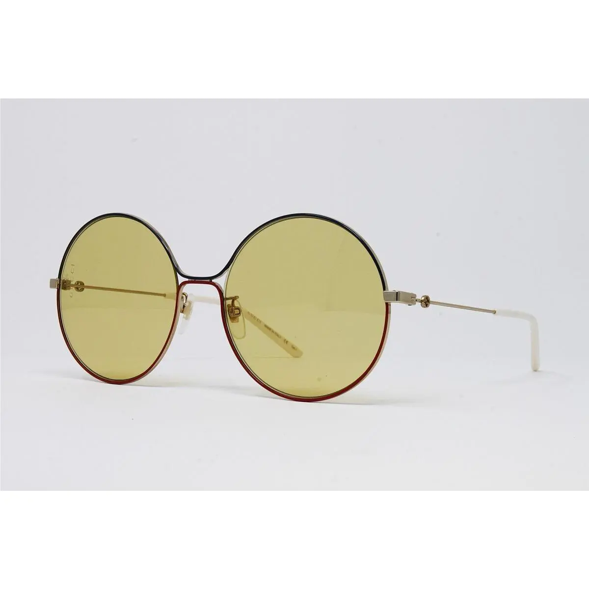 Gucci Women`s Round Sunglasses GG0395S-005 Green Red Gold 58mm