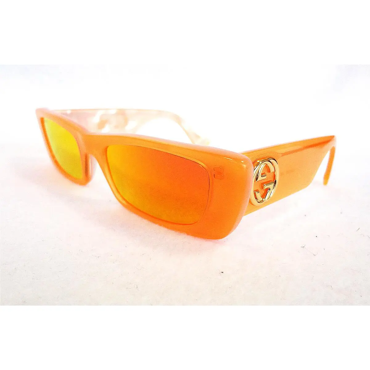 Gucci Women`s Sunglasses GG0516S 005 Orange Reatangle 52-20-145 Italy