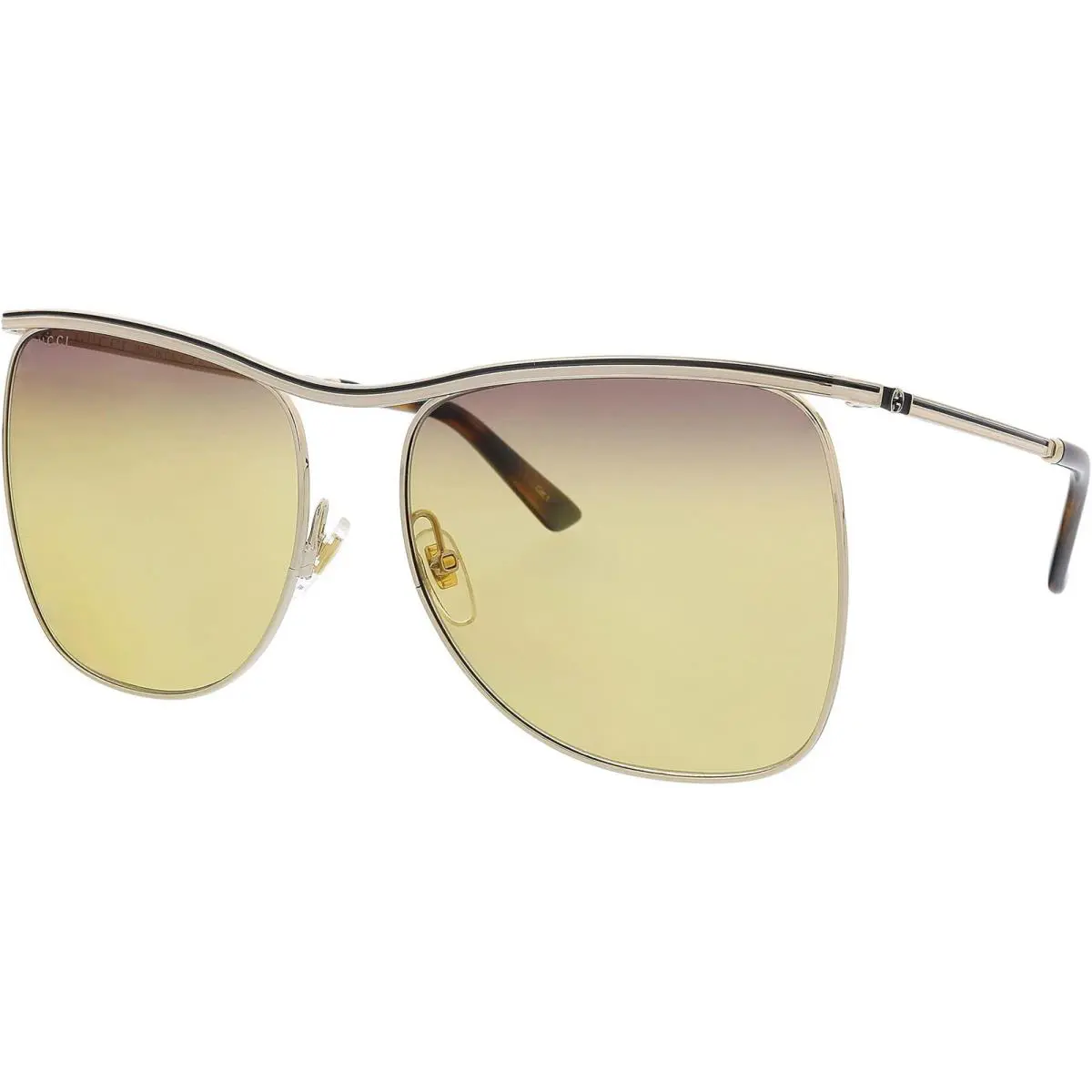 Gucci Sunglasses Women GG0820S Metal Gold / Brown 63-145 Italy