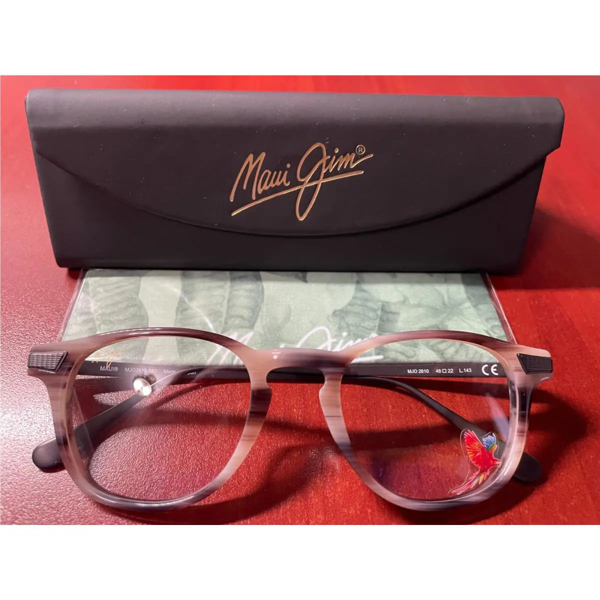Maui Jim MJO2610-24D Brown Beige Horn W/gunmetal Temples Eyeglasses 48-22 Japan