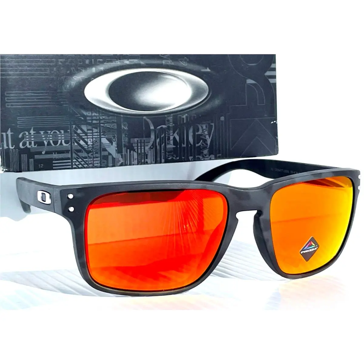 Holbrook XL Matte Black Camo Prizm Ruby Lens Sunglass 9417-29 by Oakley