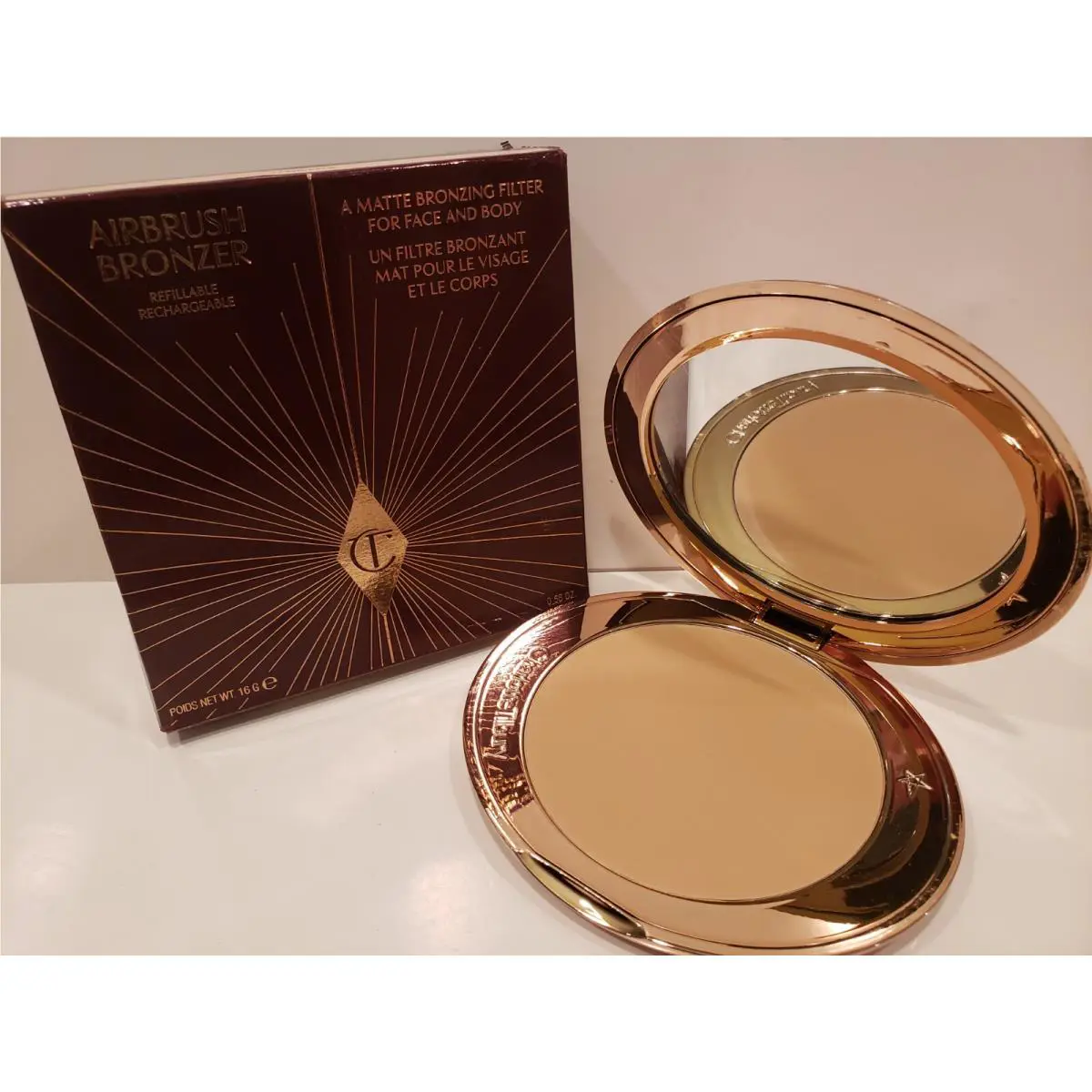 Charlotte Tilbury Airbrush Bronzer Matte Bronzer Filter For Fac+body 1 Fair 0.56