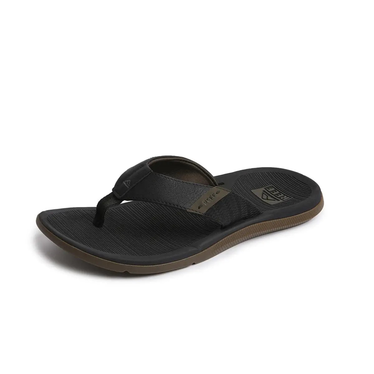 Reef Santa Ana Men`s Flip Flop Arch Support Water Friendly Non Marking Outsole - Black