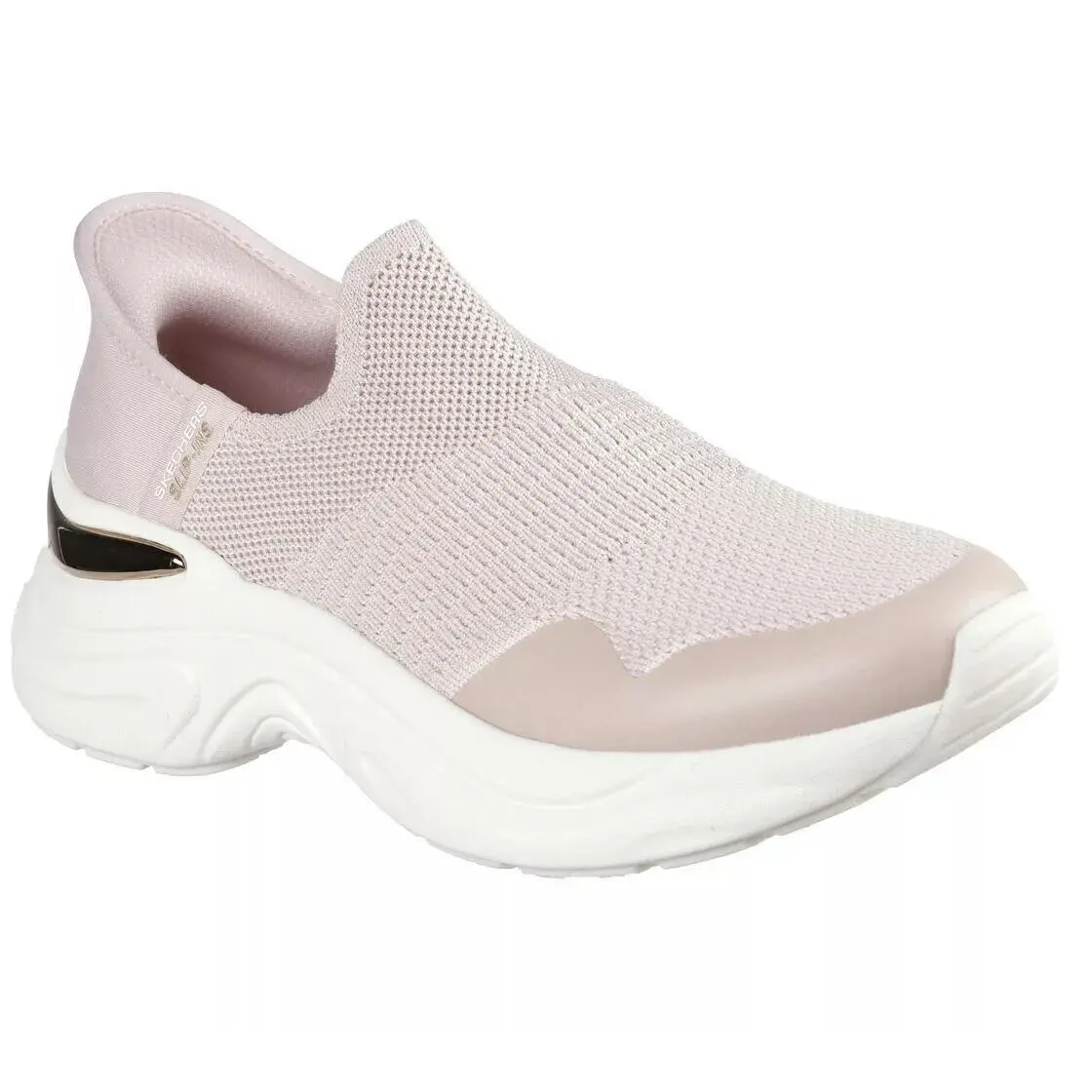 Slip Ins Skechers Shoes Pink Womens Memory Foam Sport Hand Free Comfort 177586
