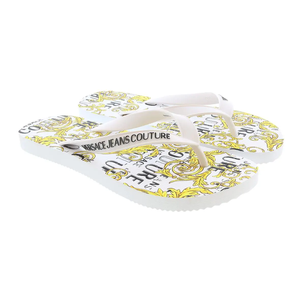 Versace Jeans Couture Womens White/gold Signature Sole Fashion Flip Flop-EU35 - White/Gold
