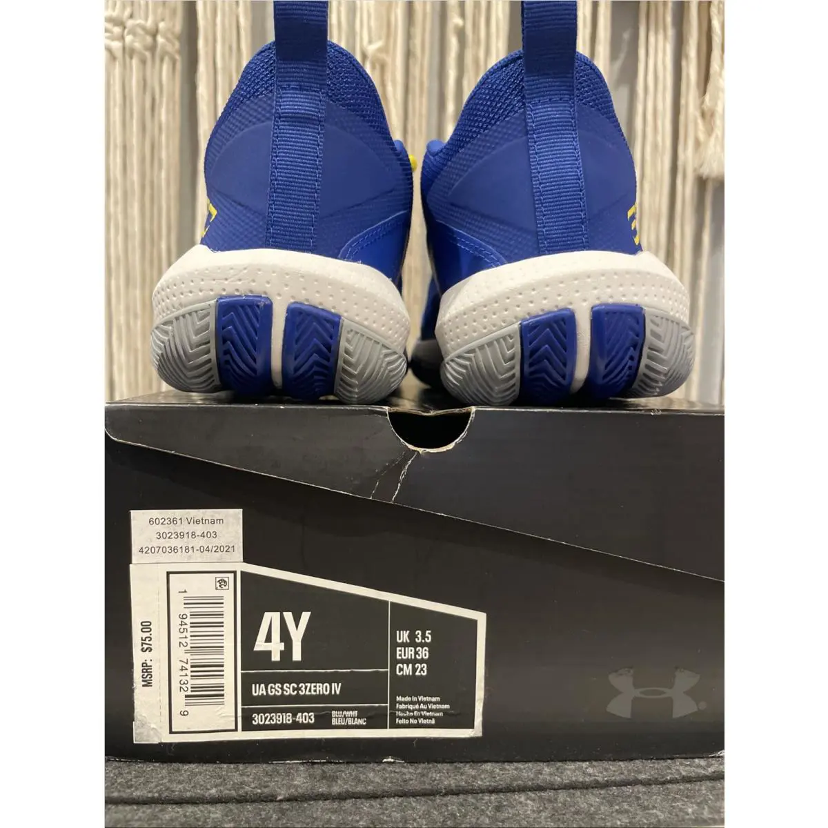 Under Armour shoes - Under Armour Curry 3ZERO - Curry - Royal Blue/White (UPC: 194512741381) 7