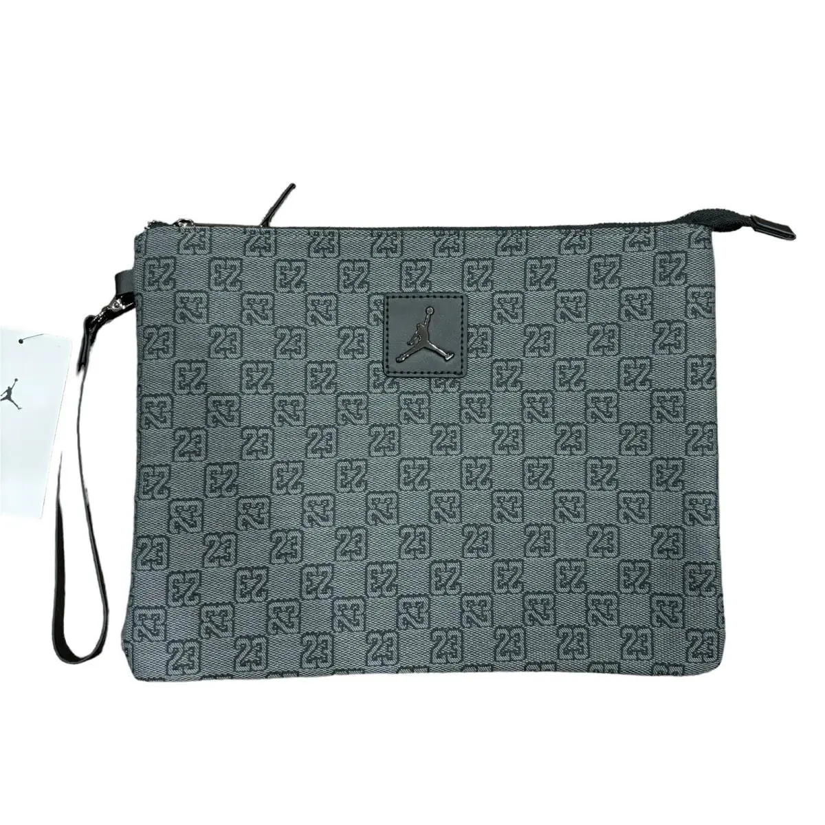 Air Jordan Monogram Black Gray Pouch Purse Clutch Wristlet Bag MM0897-G9Q