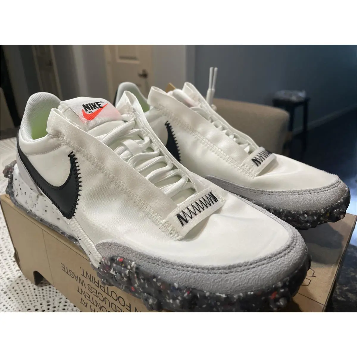 Nike shoes - Nike Waffle Racer Crater - Waffle Racer Crater - CT1983-104 - Black White 4