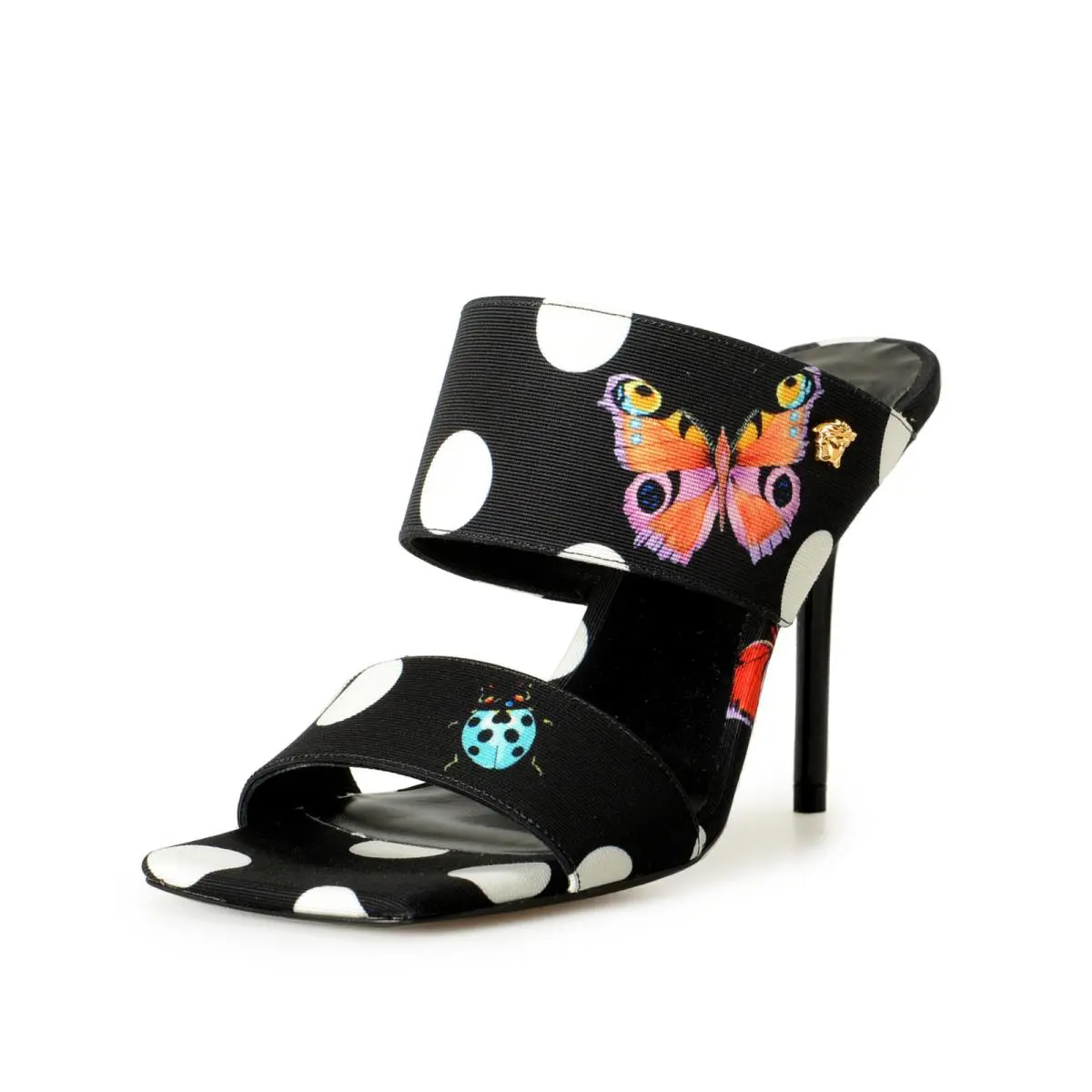 Versace Women`s Butterfly High Heel Sandals Mules Shoes US 7.5 IT 37.5