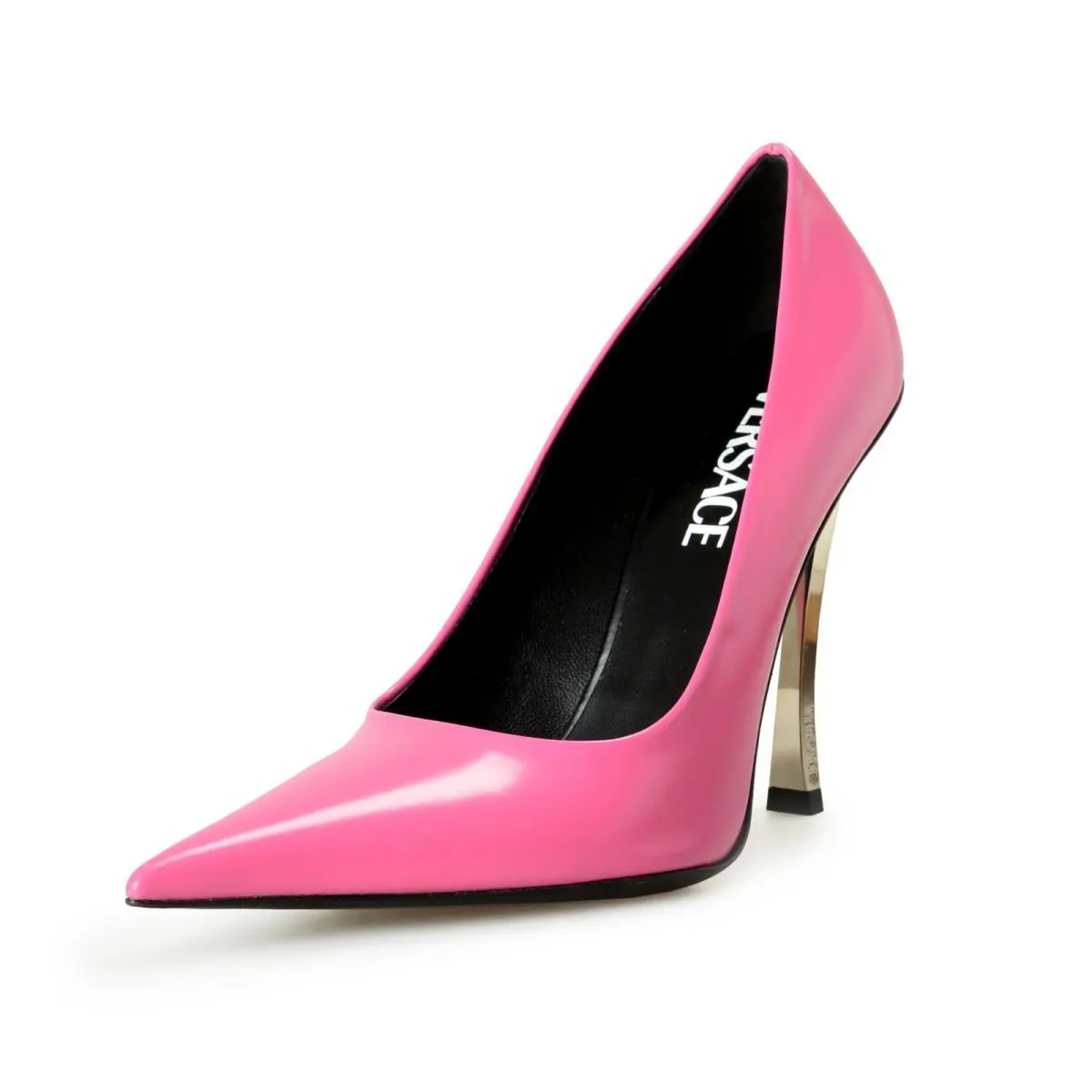 Versace Women`s Pink Leather High Heel Stilettos Pumps Shoes US 7 IT 37