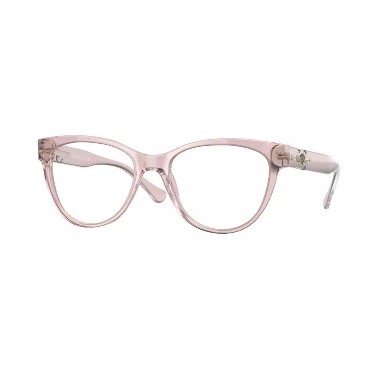 Versace 0VE3304F 5339 53 Transparent Pink Cateye Eyeglasses Optical Frame