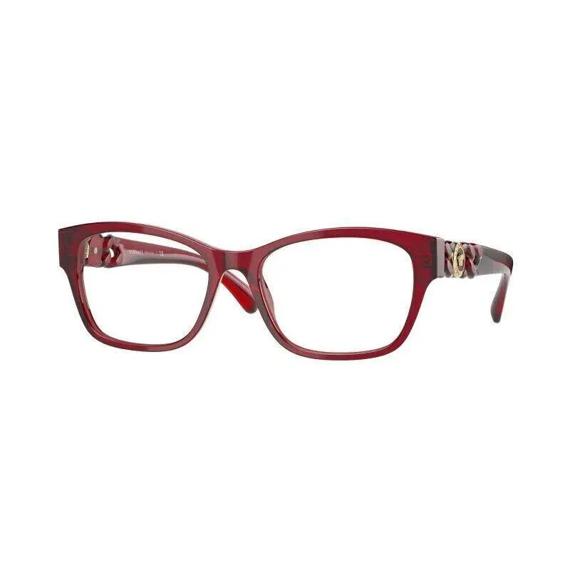 Versace VE3306F 388 54 Asian Fit Transparent Red Eyeglasses 54-17