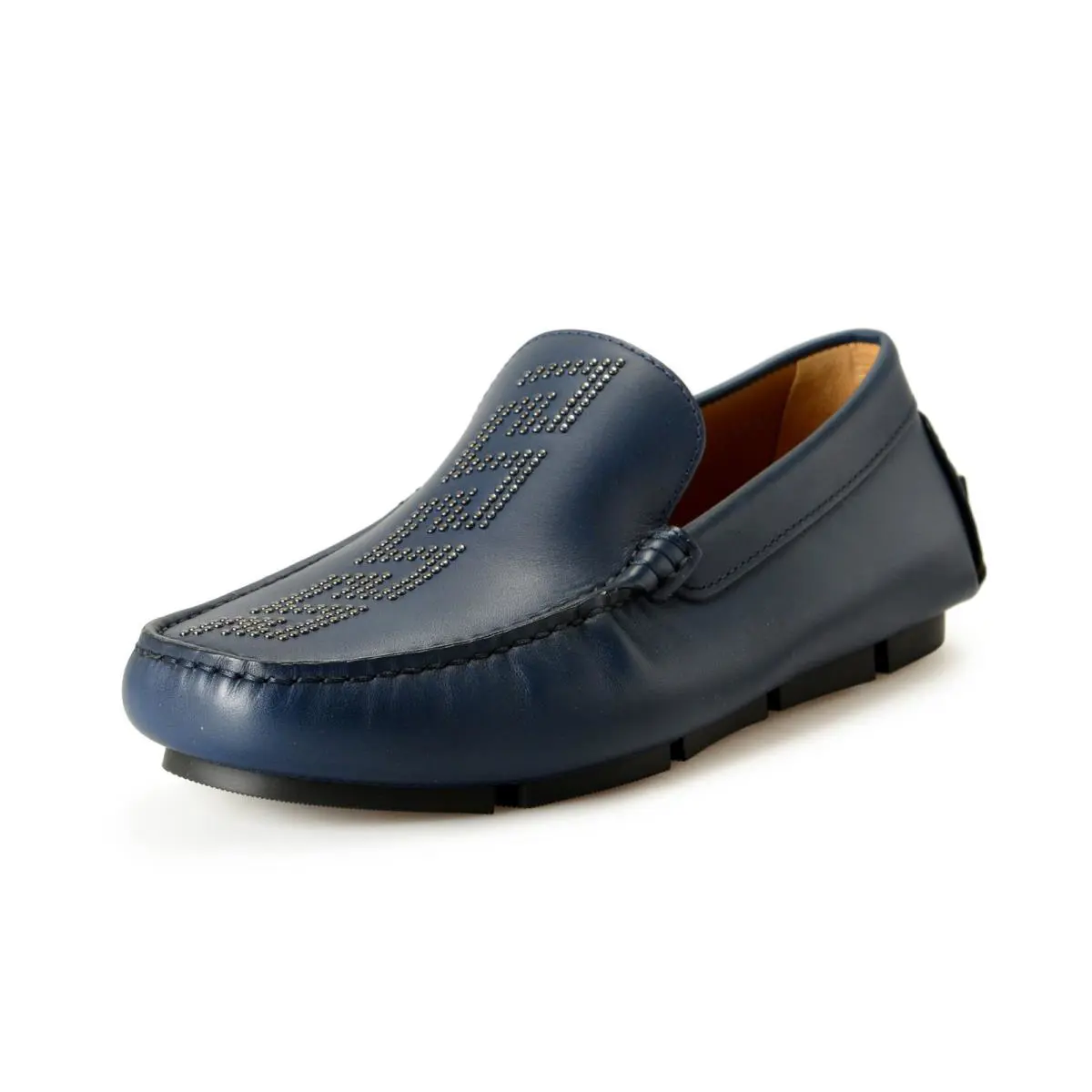 Versace Men`s Greca Leather Driver Moccasins Loafers Shoes US 10 IT 43