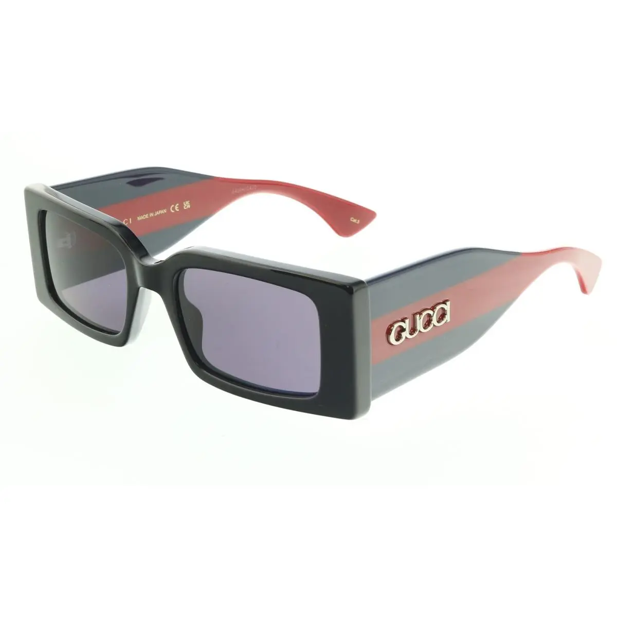 Gucci GG1860S-004 Black Blue Red Square Ladies Sunglasses - Black, blue & red, Frame: Black, blue & red, Lens: Violet