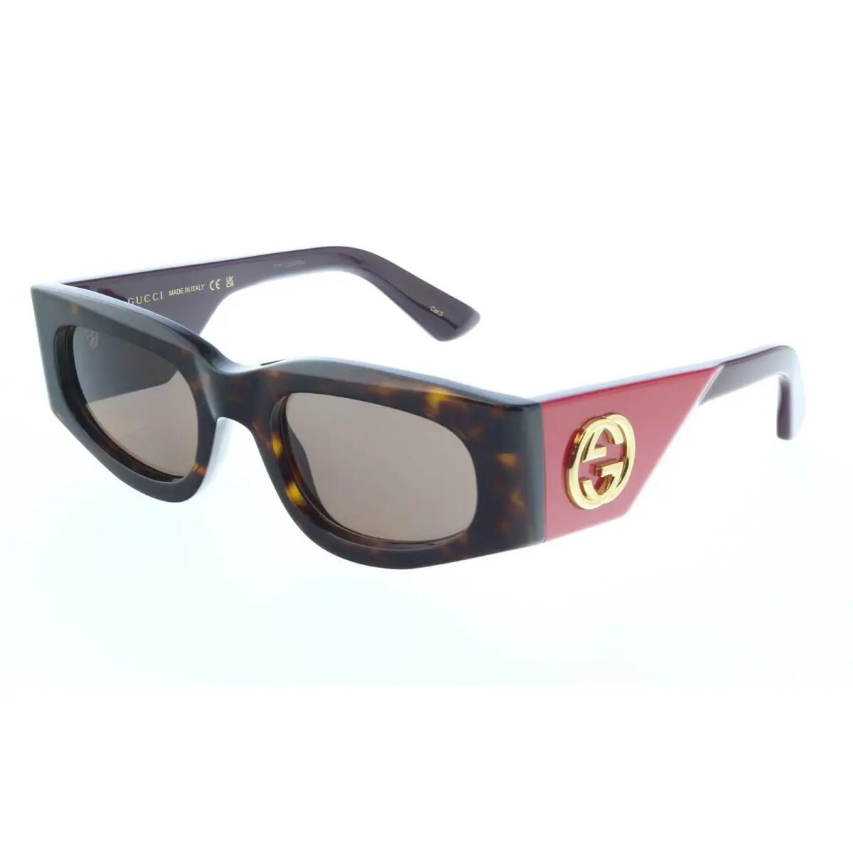 Gucci GG1664S 004 Dark Havana/red/brown 51-21-140 Sunglasses