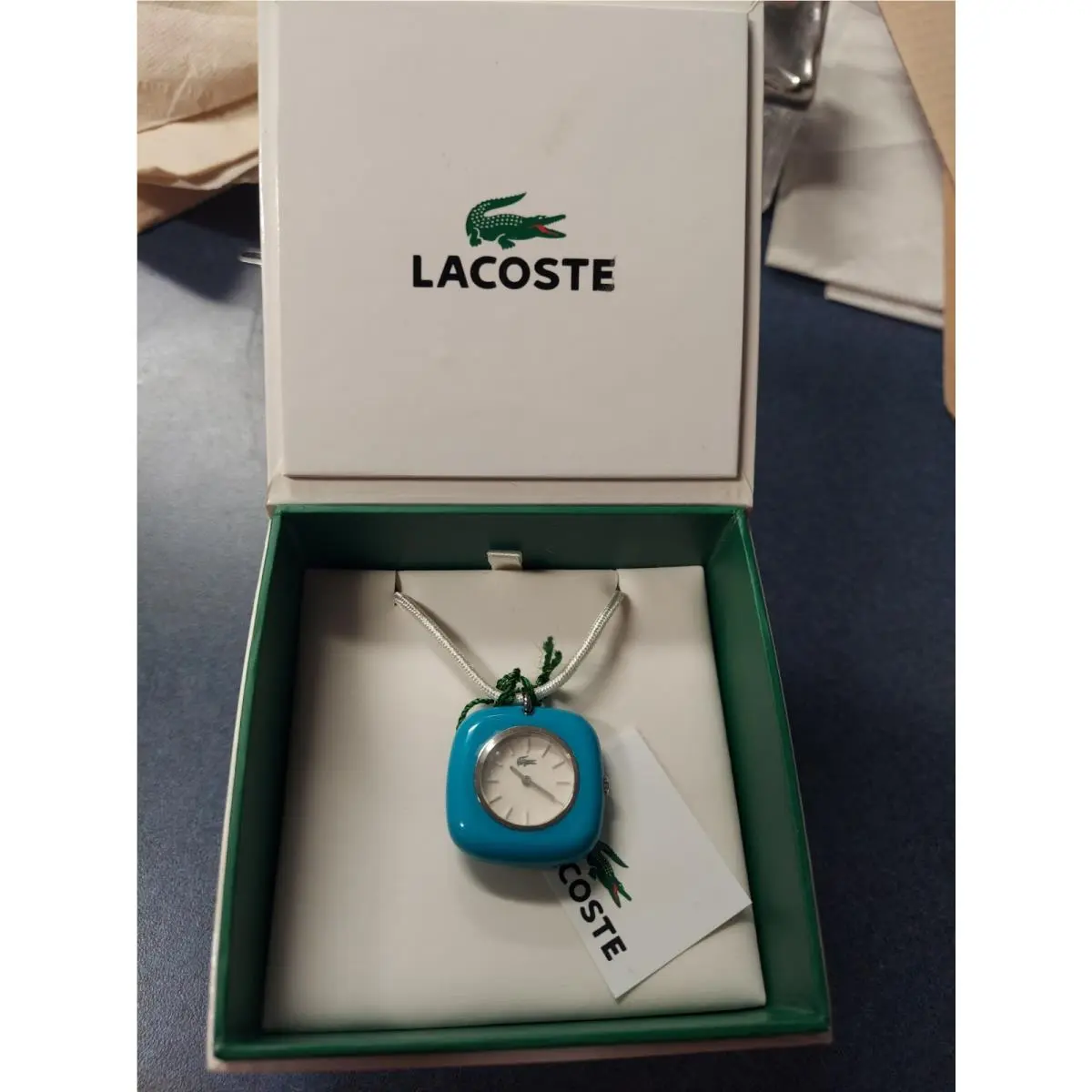 Lacoste Sportswear Collection Pop Charm Blue w White Dial Pendant Watch
