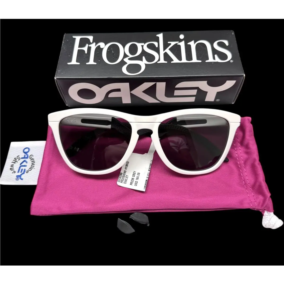 Oakley Frogskins Hybrid Sunglasses OO9289-0855 Matte White Prizm Gray with Pouch