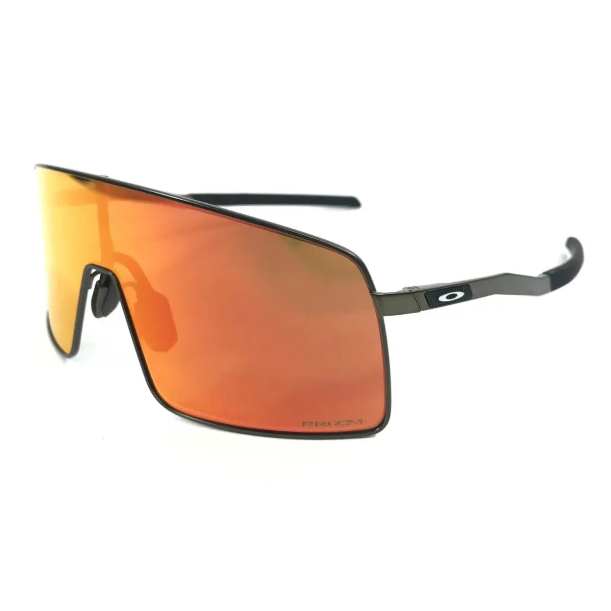 Oakley Sunglasses Sutro Ti OO6013-02 Satin Carbon Shield Frames Prizm Ruby Lens - Frame: Gray, Lens: Orange