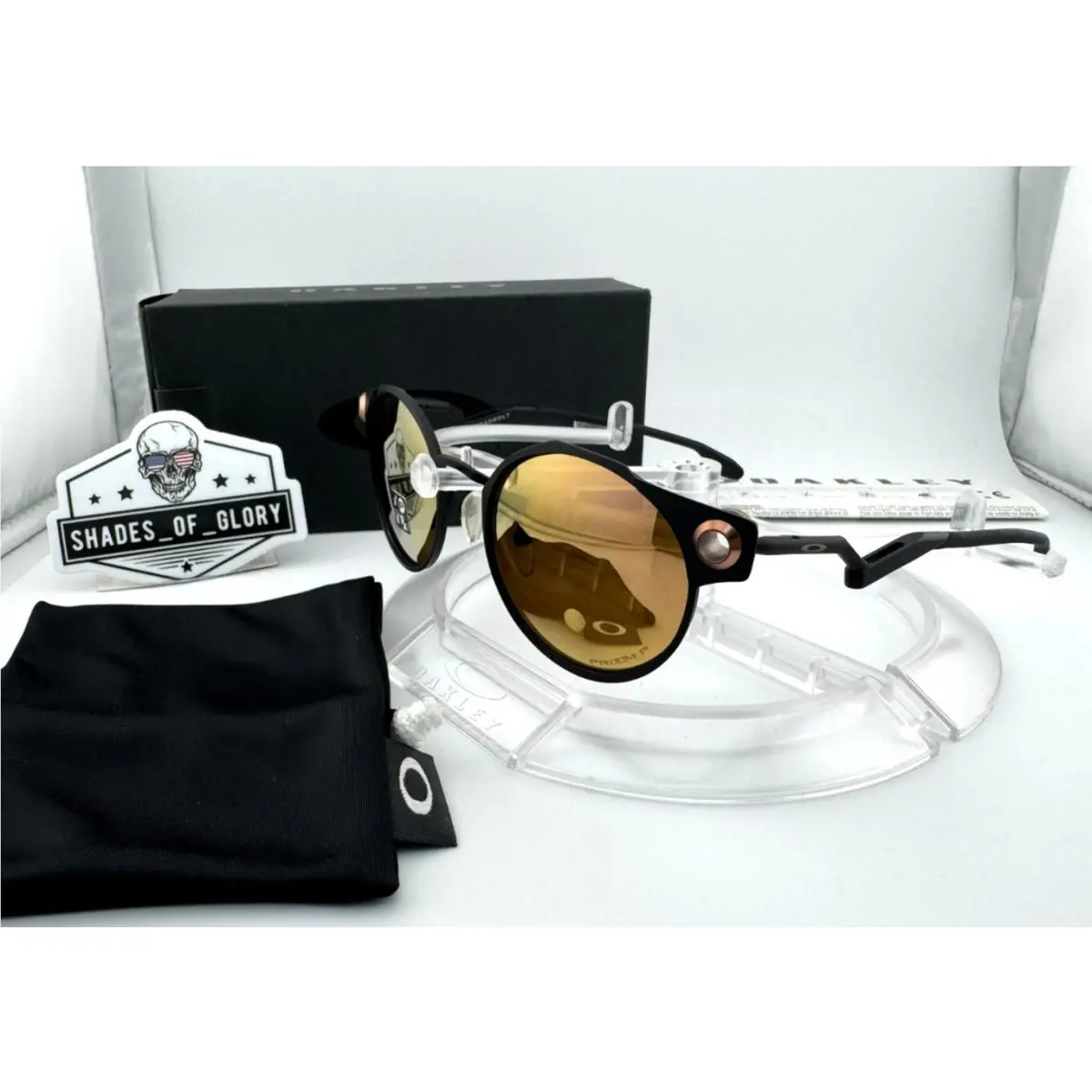 Oakley Deadbolt Satin Black Prizm Rose Gold Polarized Sunglasses OO6046-04 Rare