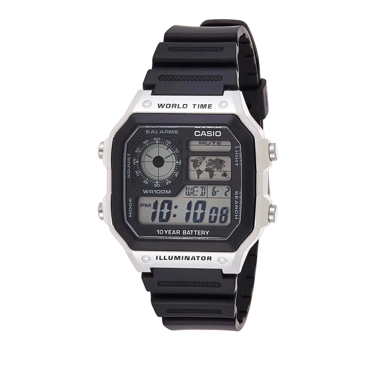 Casio Men`s Quartz Date World Time 10-Year Battery 40mm Watch