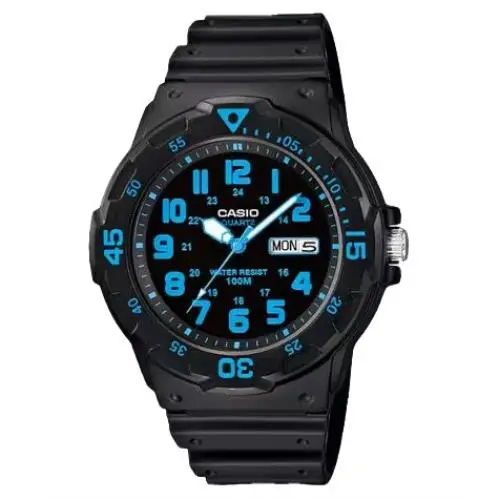 Men`s Water-resistant Analog Watch with Blue Dial - MRW-200H-2BV by Casio