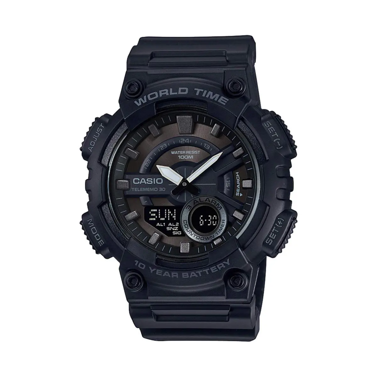 Casio Men`s `classic` Quartz Stainless Steel and Resin Casual Watch