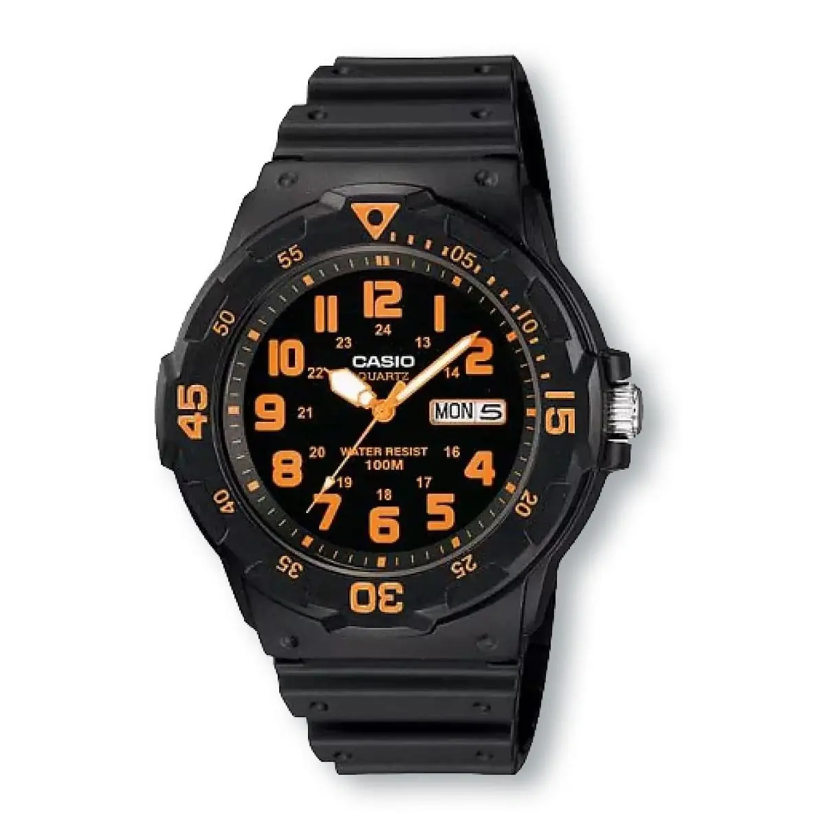 MRW200H-4BV Analog Diver-style Black/orange Watch by Casio
