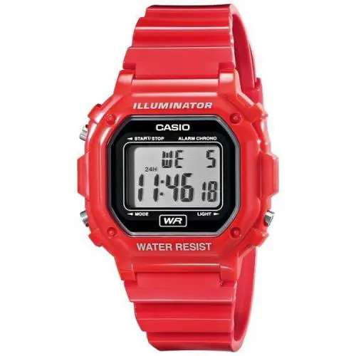 F-108WHC-4ACF Classic Red Stainless Steel Watch by Casio