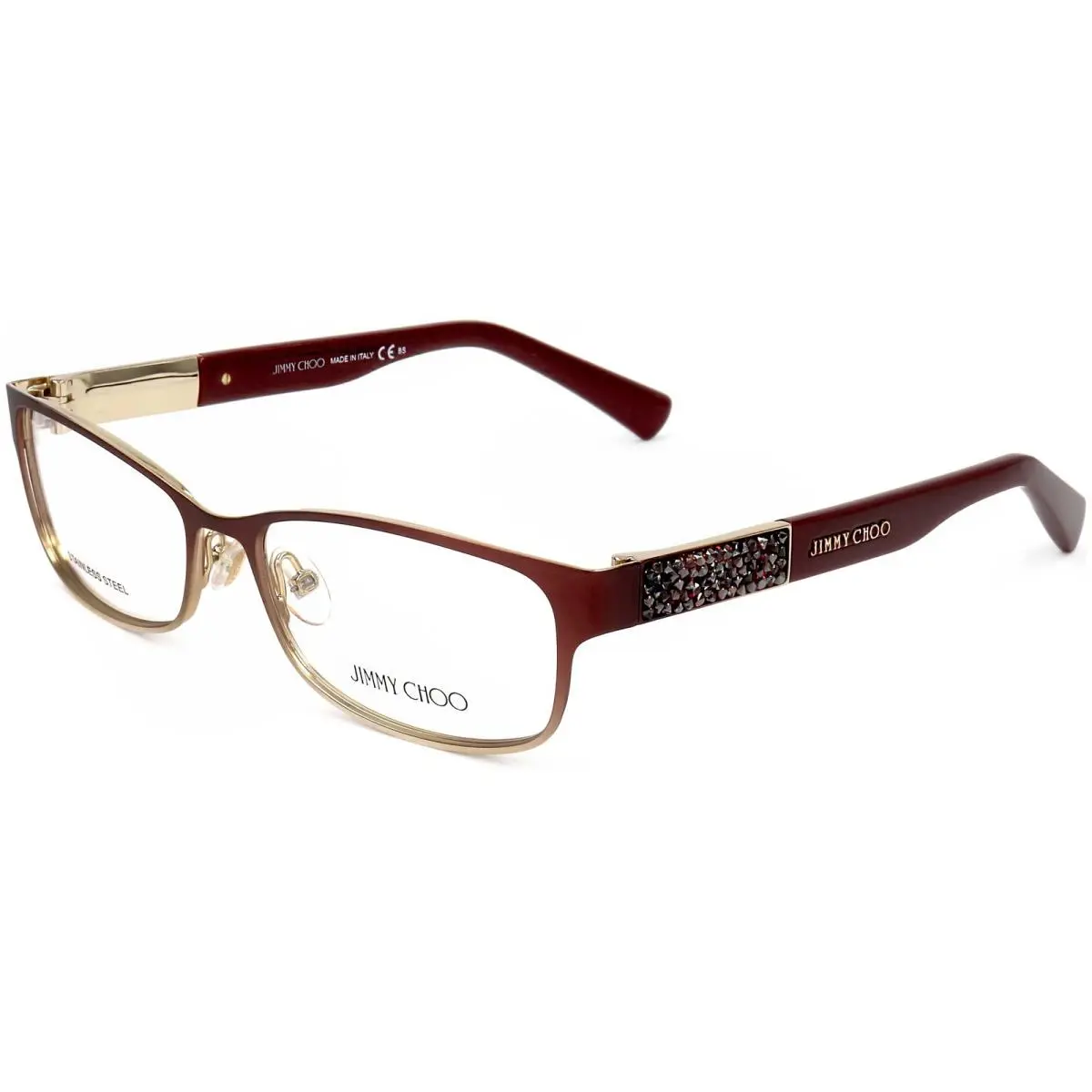 Jimmy Choo Women`s 54mm Matte Opal Burgundy Opticals JC124-VUS-54