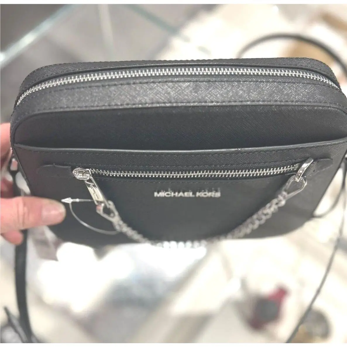 Pvc or Leather Crossbody Bag Handbag Messenger Shoulder Bag Purse BLACK by Michael Kors