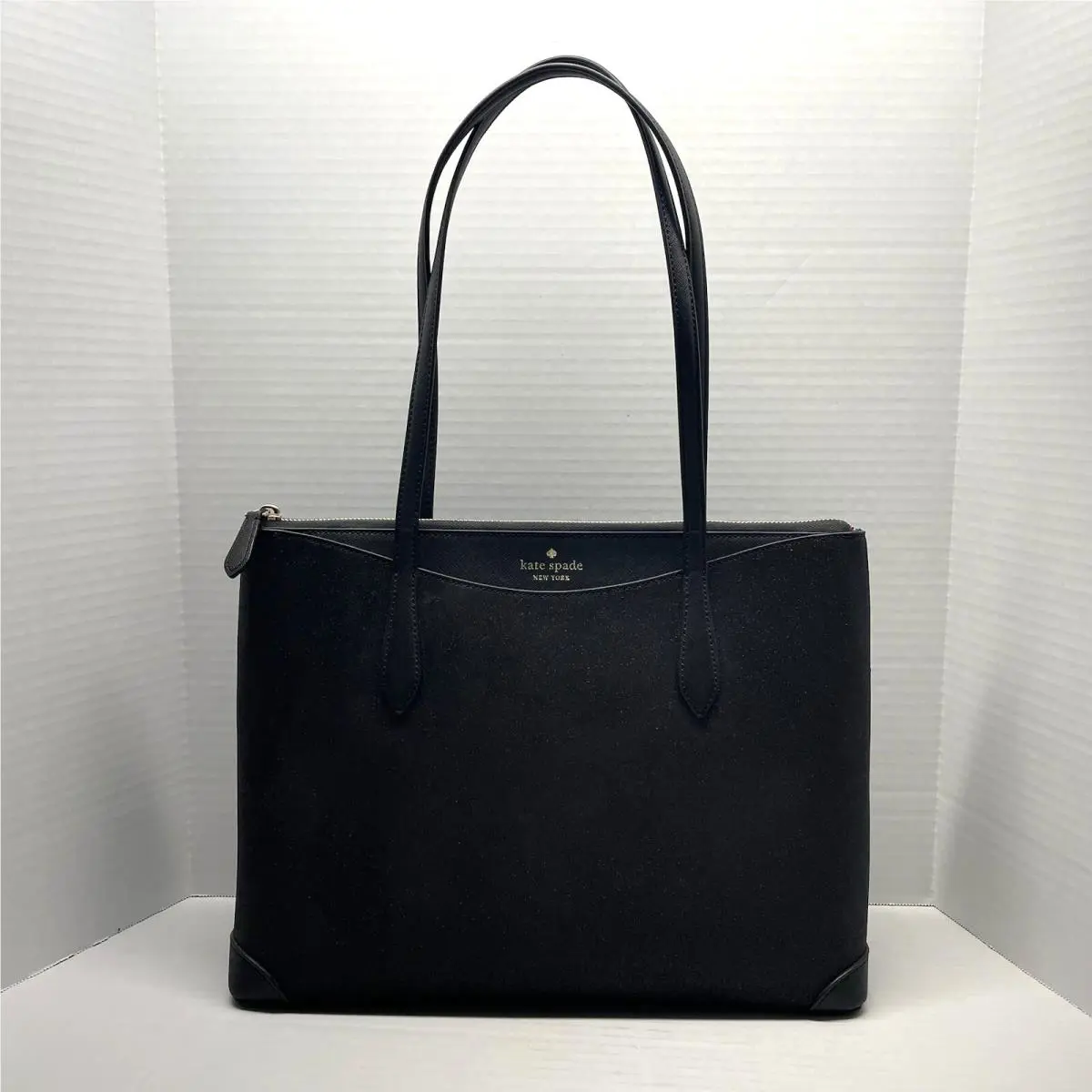 Kate Spade New York Black Shimmer Glitter Fabric Large Tote K4626 New