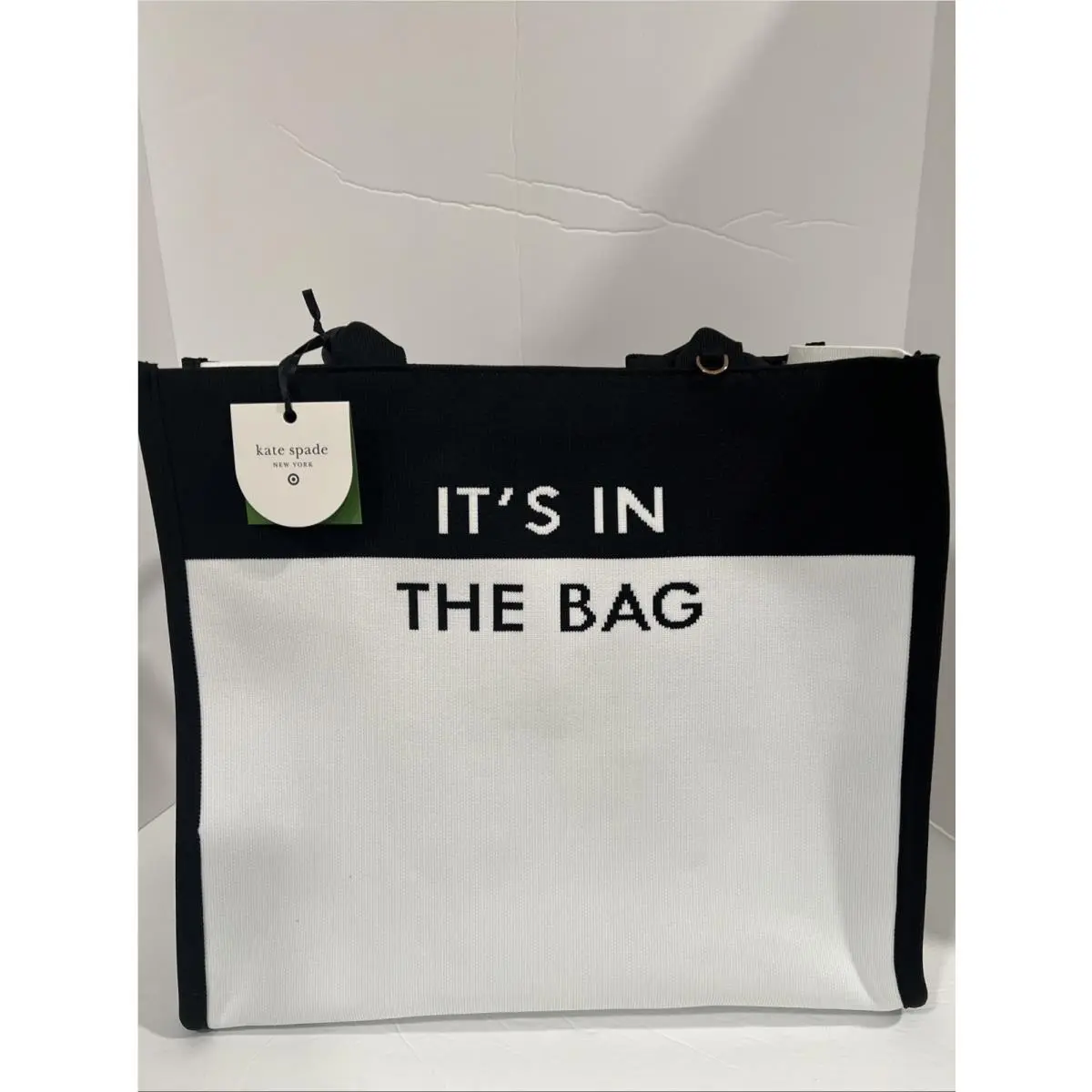 Colorblock Knit Tote Bag Kate Spade York Target Black/white It`s in The Bag